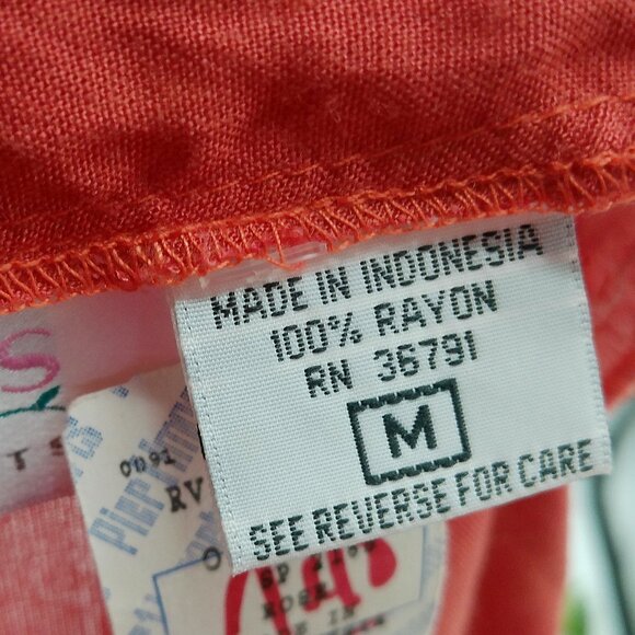 Passports By Pier 1 Vintage Wrap Skirt Sarong Womens M Salmon Red NWT Deadstock - Picture 9 of 11